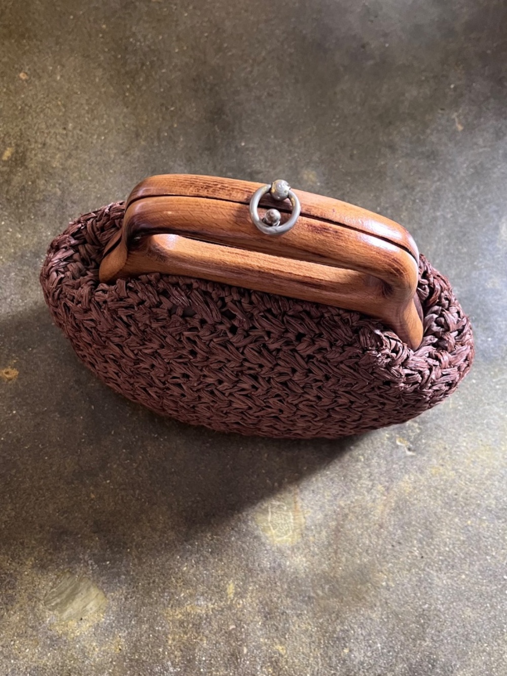 Vintage Hand Made in Japan Raffia Clutch Purse - Picture 3 of 12